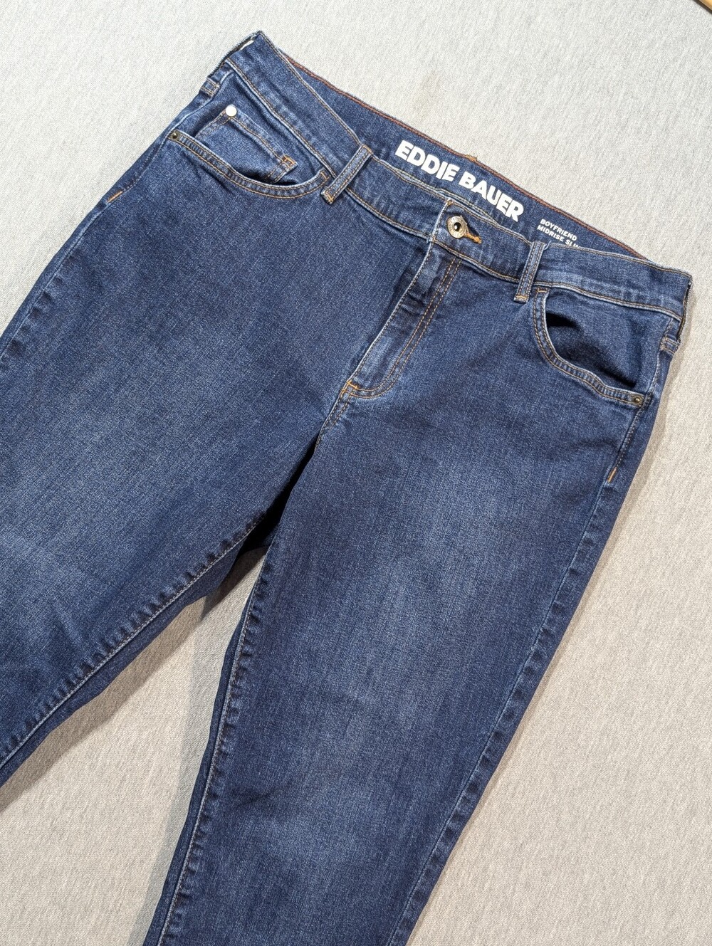 Eddie Bauer Boyfriend Mid-Rise Slim Jeans Women's 10 Blue